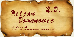 Miljan Domanović vizit kartica